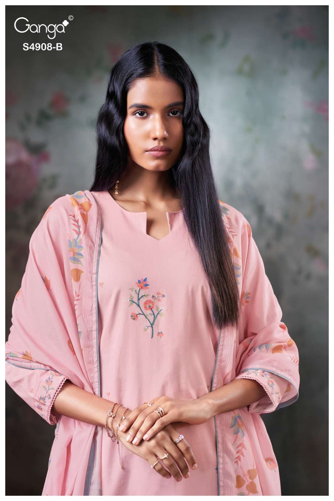Ganga Fashion Elyndria 4908 Premium Cotton Embroidered Salwar Suit - Amrah Wholesale