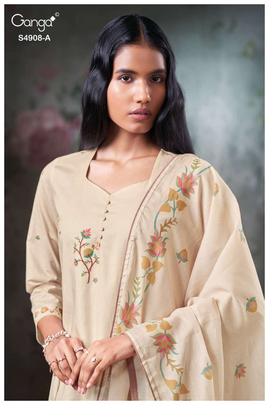 Ganga Fashion Elyndria 4908 Premium Cotton Embroidered Salwar Suit - Amrah Wholesale