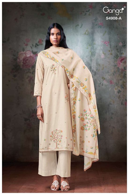 Ganga Fashion Elyndria 4908 Premium Cotton Embroidered Salwar Suit - Amrah Wholesale