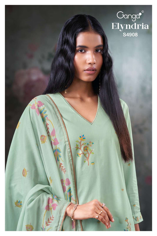 Ganga Fashion Elyndria 4908 Premium Cotton Embroidered Salwar Suit - Amrah Wholesale