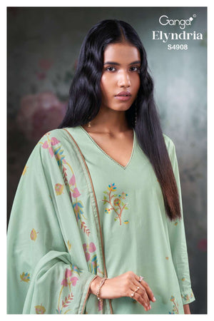 Ganga Fashion Elyndria 4908 Premium Cotton Embroidered Salwar Suit