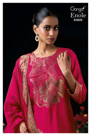 Ganga Fashion Enole 3820 Premium Viscose Silk Jacquard Dress Material - Amrah Wholesale
