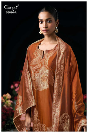 Ganga Fashion Enole 3820 Premium Viscose Silk Jacquard Dress Material - Amrah Wholesale