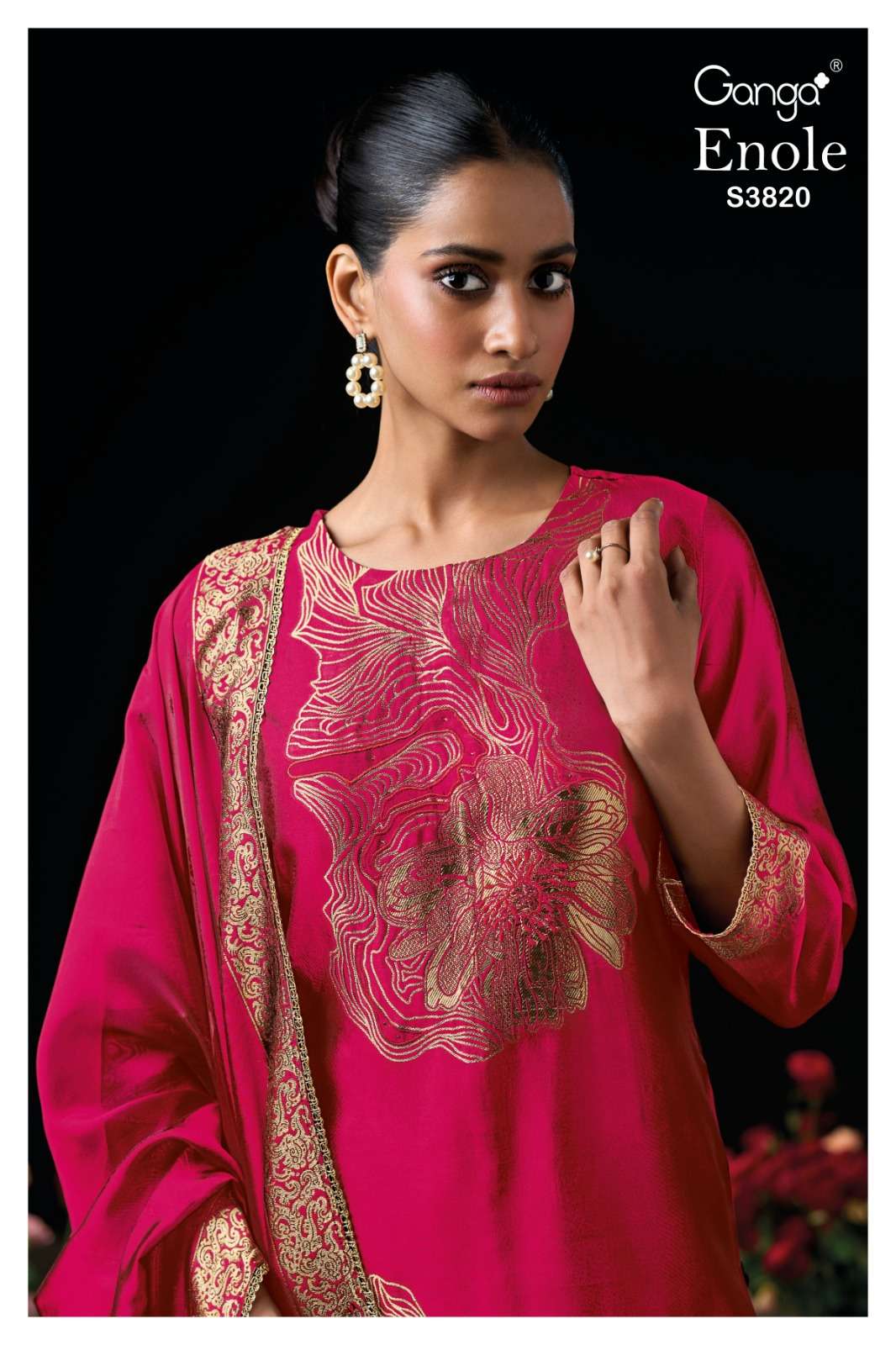 Ganga Fashion Enole 3820 Pure Viscose Woven Silk Jacquard Designer Dress Material