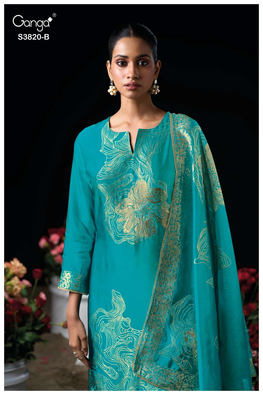 Ganga Fashion Enole 3820 Pure Viscose Woven Silk Jacquard Designer Dress Material