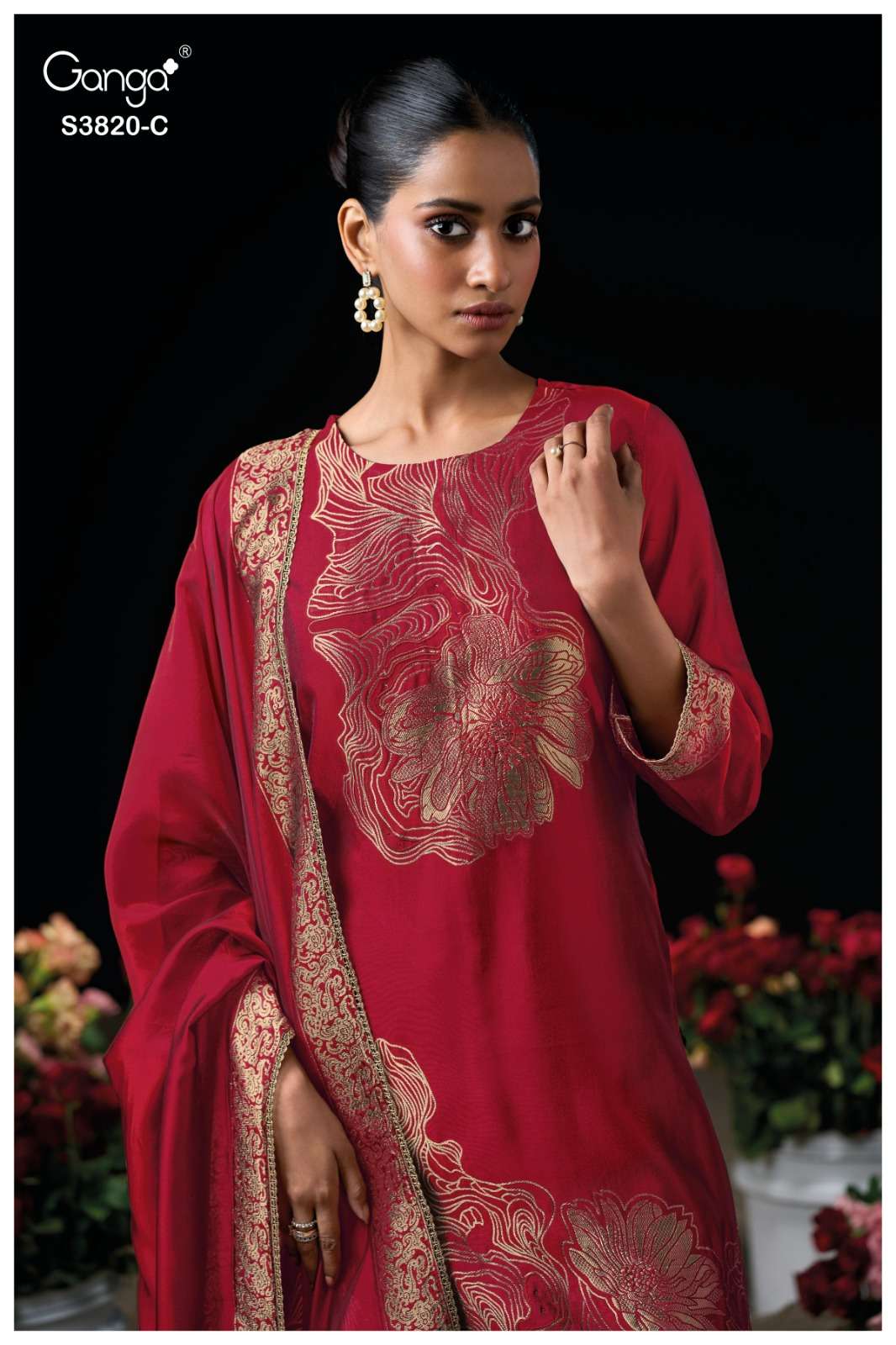 Ganga Fashion Enole 3820 Pure Viscose Woven Silk Jacquard Designer Dress Material