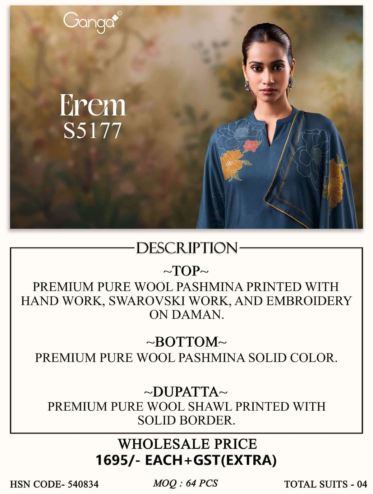 Ganga Fashion Erem Exclusive Pashmina Dress Material
