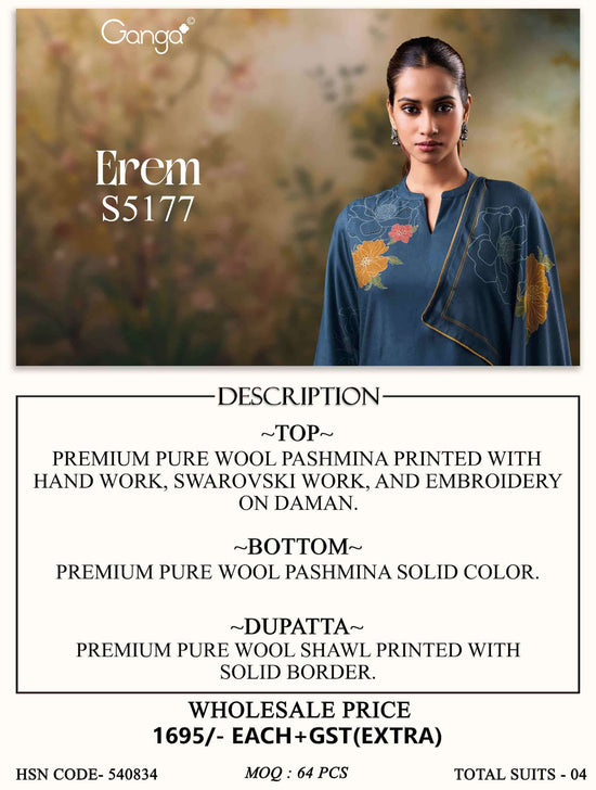 Ganga Fashion Erem Exclusive Pashmina Dress Material