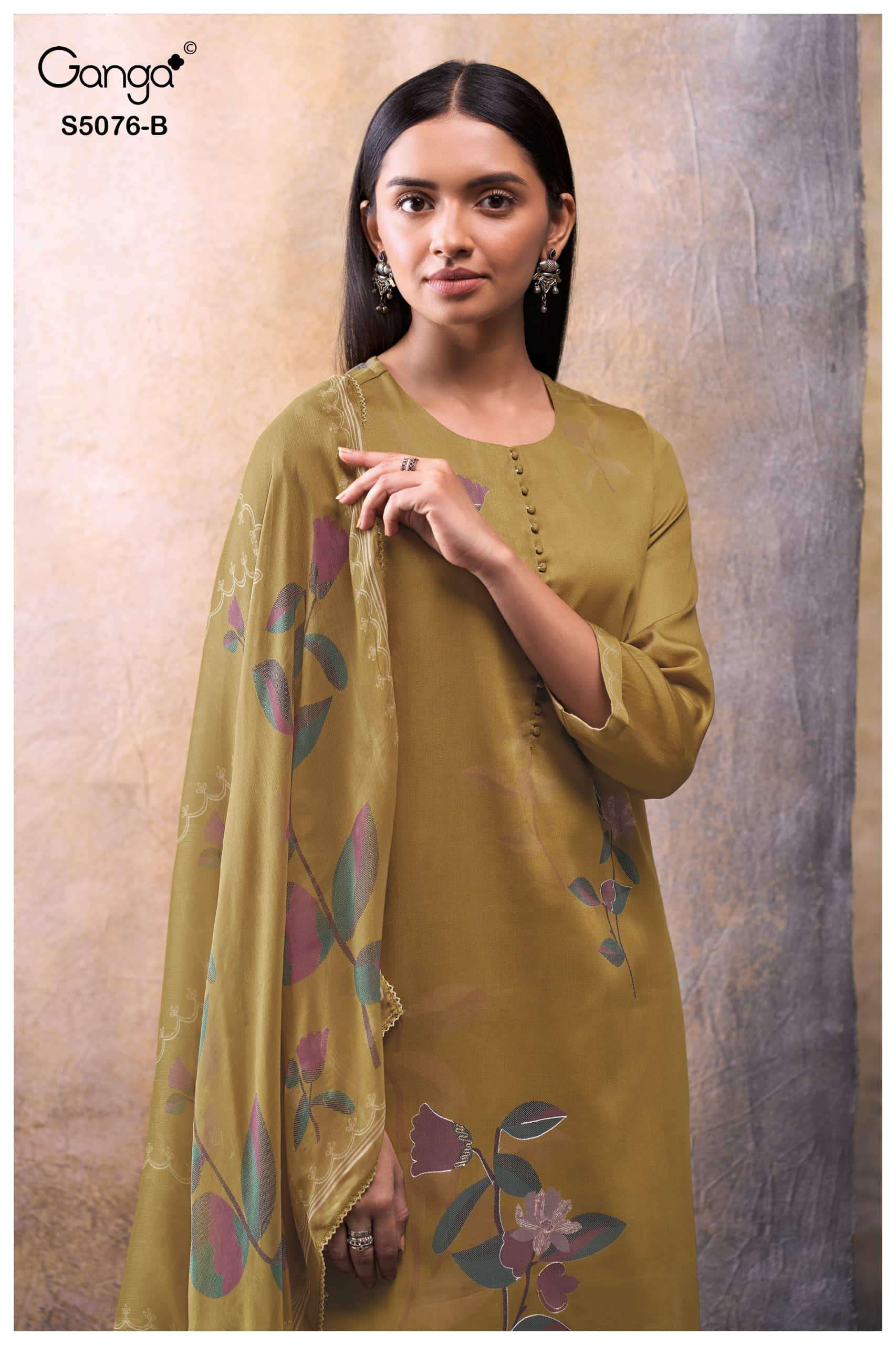Ganga Fashion Evelia 5076 Premium Cotton Satin Dress Material