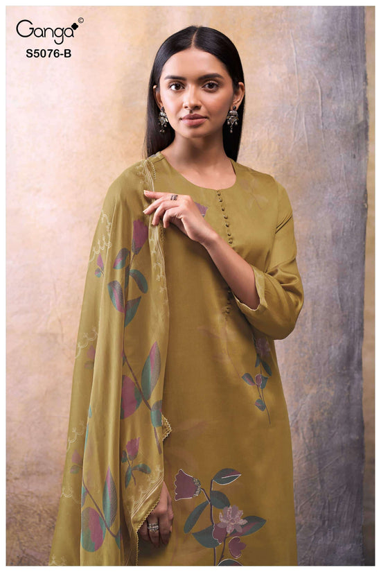 Ganga Fashion Evelia 5076 Premium Cotton Satin Dress Material