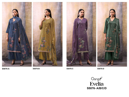 Ganga Fashion Evelia 5076 Premium Cotton Satin Dress Material