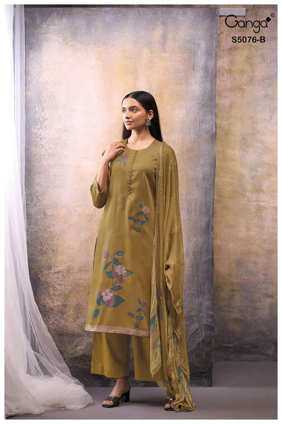 Ganga Fashion Evelia 5076 Premium Cotton Satin Dress Material