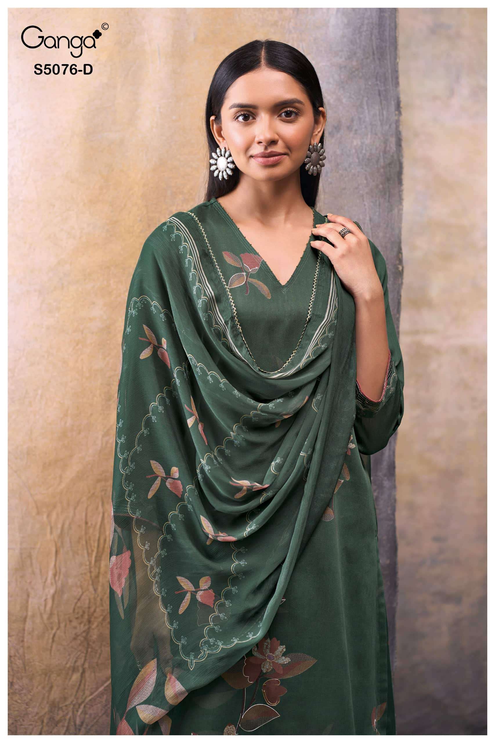Ganga Fashion Evelia 5076 Premium Cotton Satin Dress Material