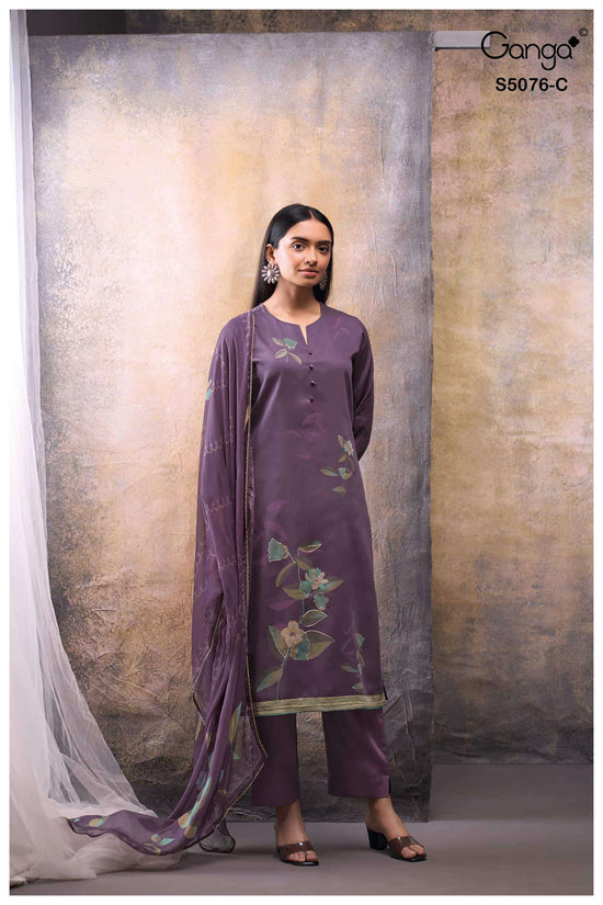 Ganga Fashion Evelia 5076 Premium Cotton Satin Dress Material