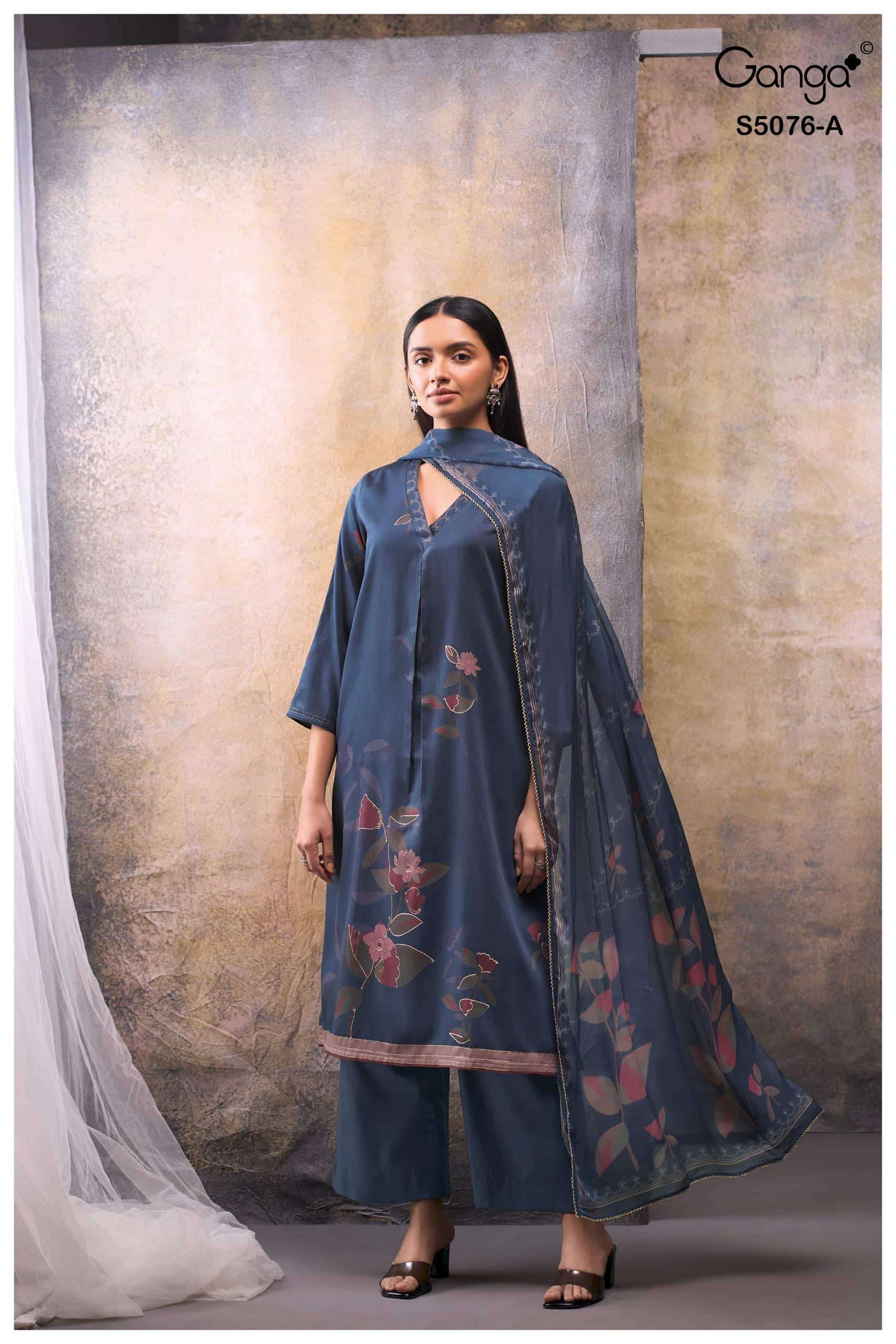 Ganga Fashion Evelia 5076 Premium Cotton Satin Dress Material