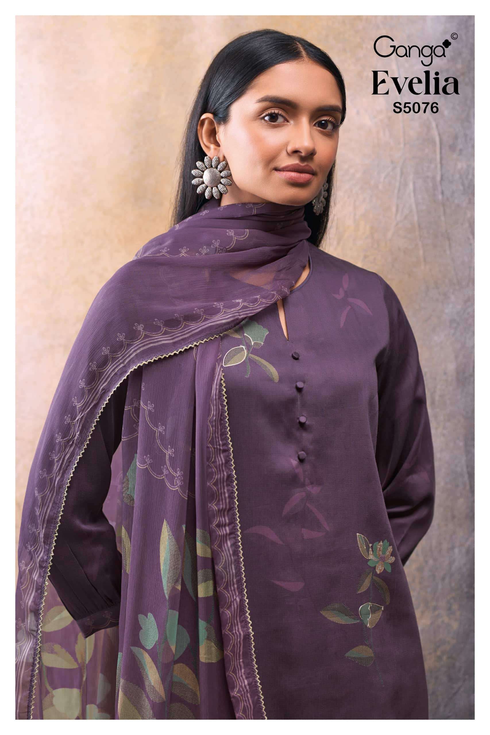 Ganga Fashion Evelia 5076 Premium Cotton Satin Dress Material