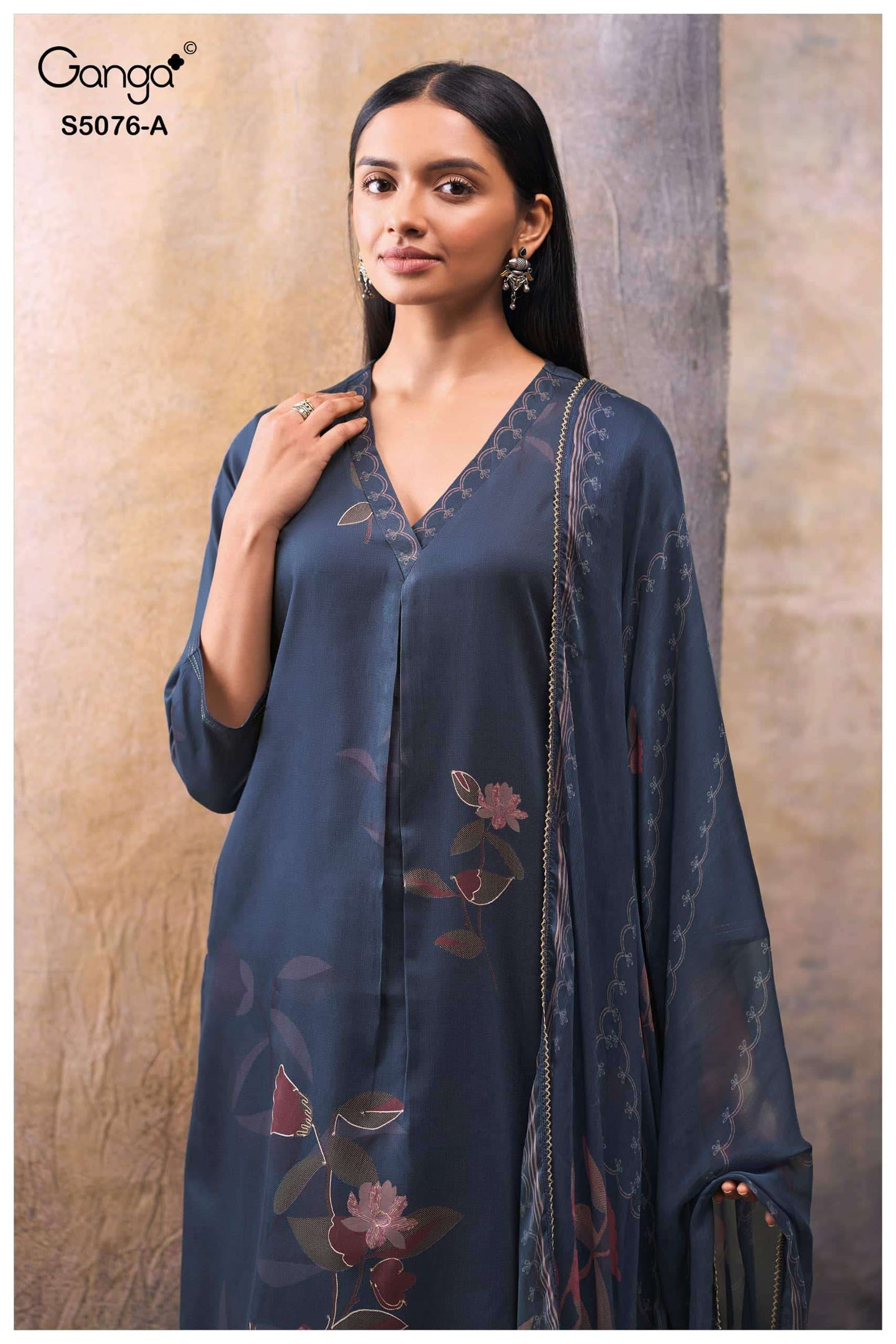 Ganga Fashion Evelia 5076 Premium Cotton Satin Dress Material