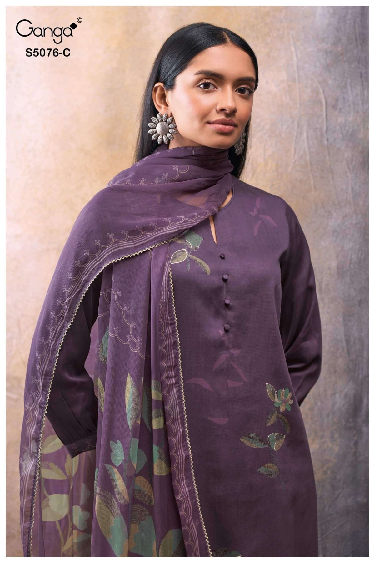 Ganga Fashion Evelia 5076 Premium Cotton Satin Dress Material - Amrah Wholesale