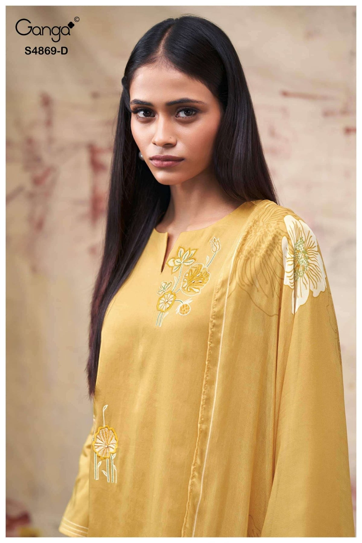 Ganga Fashion Evikaa 4869 Premium Cotton Satin Dress Material - Amrah Wholesale
