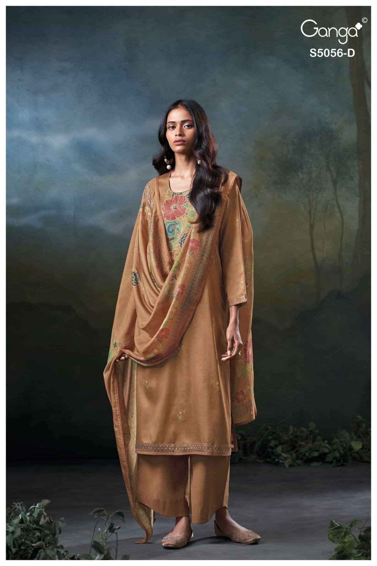 Ganga Fashion Ezira 5056 Premium Cotton Satin Dress Material - Amrah Wholesale