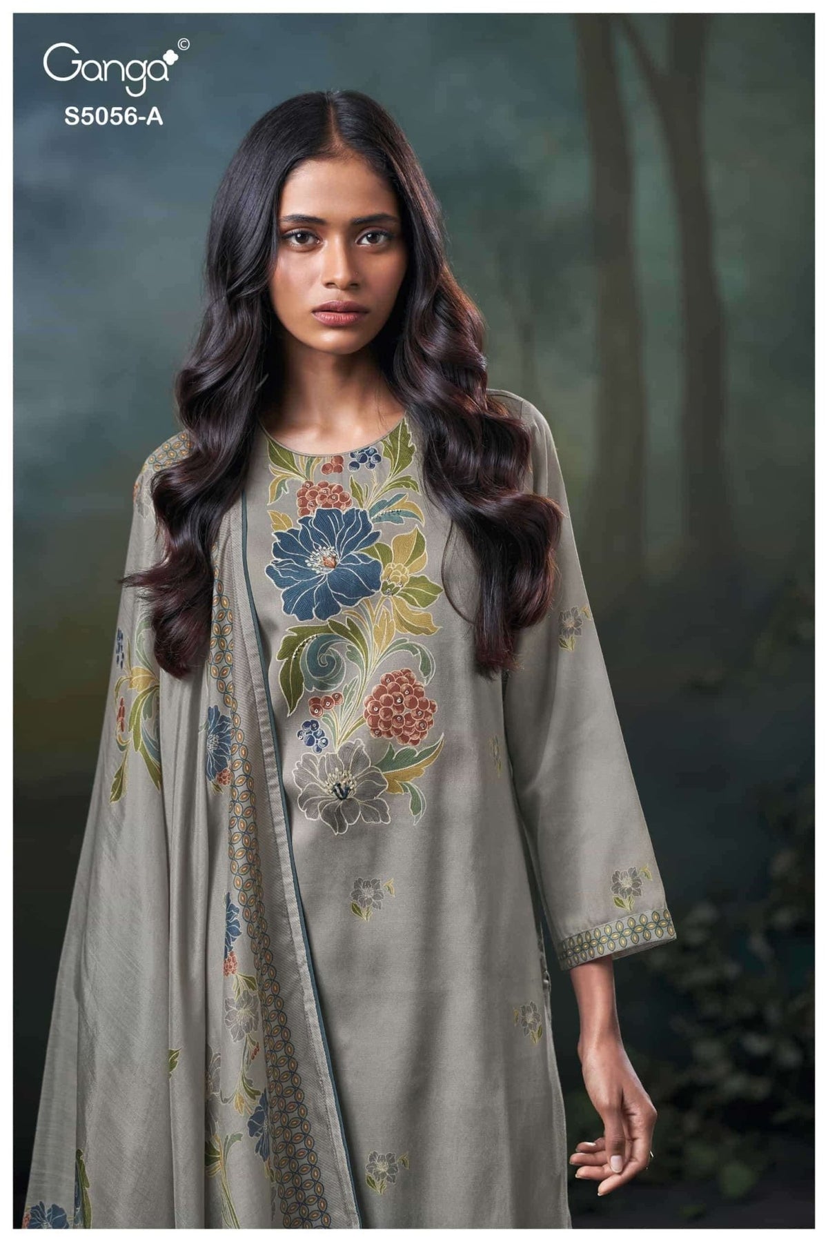 Ganga Fashion Ezira 5056 Premium Cotton Satin Dress Material - Amrah Wholesale