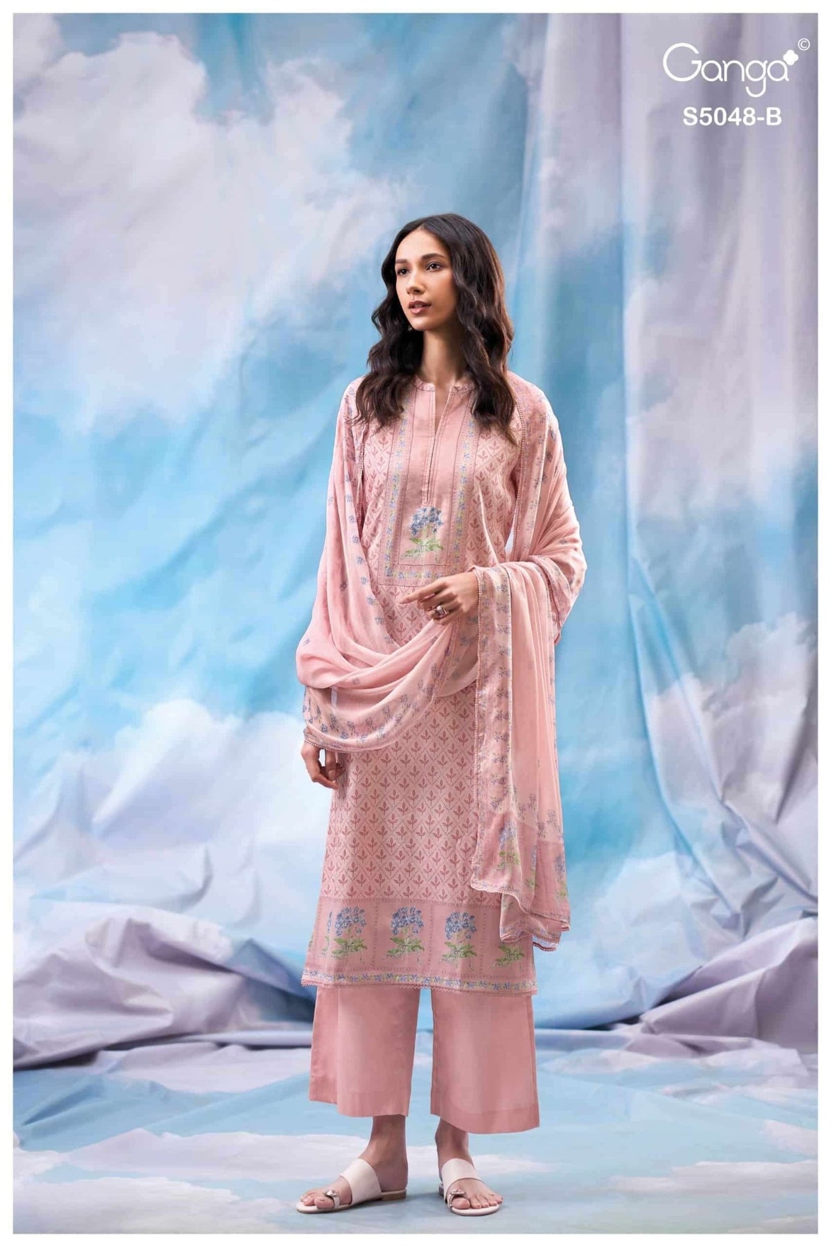 Ganga Fashion Faanvi 5048 Premium Cotton Satin Designer Dress Material - Amrah Wholesale