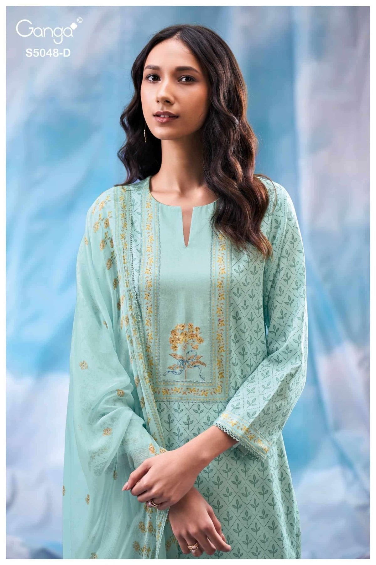 Ganga Fashion Faanvi 5048 Premium Cotton Satin Designer Dress Material - Amrah Wholesale