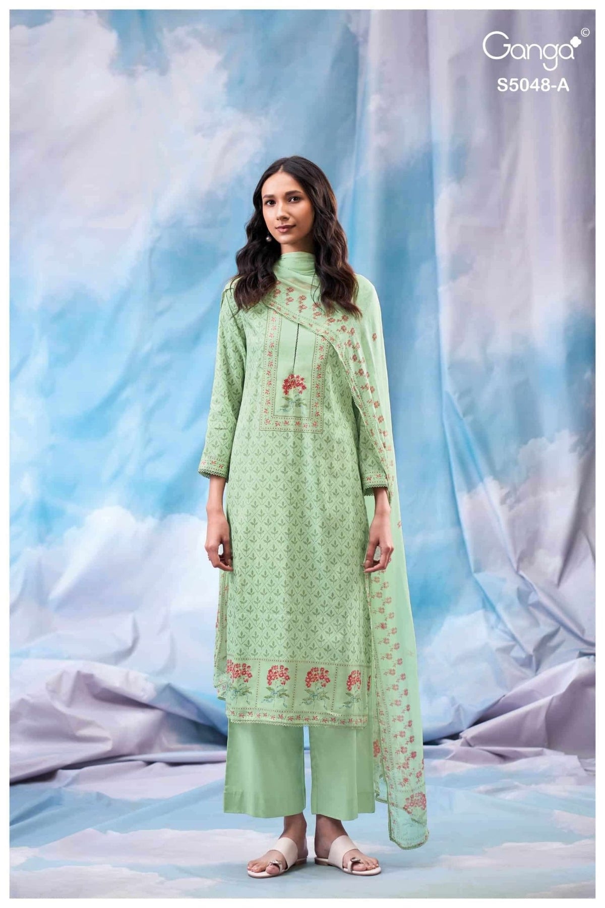 Ganga Fashion Faanvi 5048 Premium Cotton Satin Designer Dress Material - Amrah Wholesale