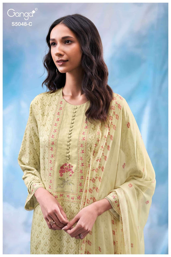 Ganga Fashion Faanvi 5048 Premium Cotton Satin Designer Dress Material - Amrah Wholesale