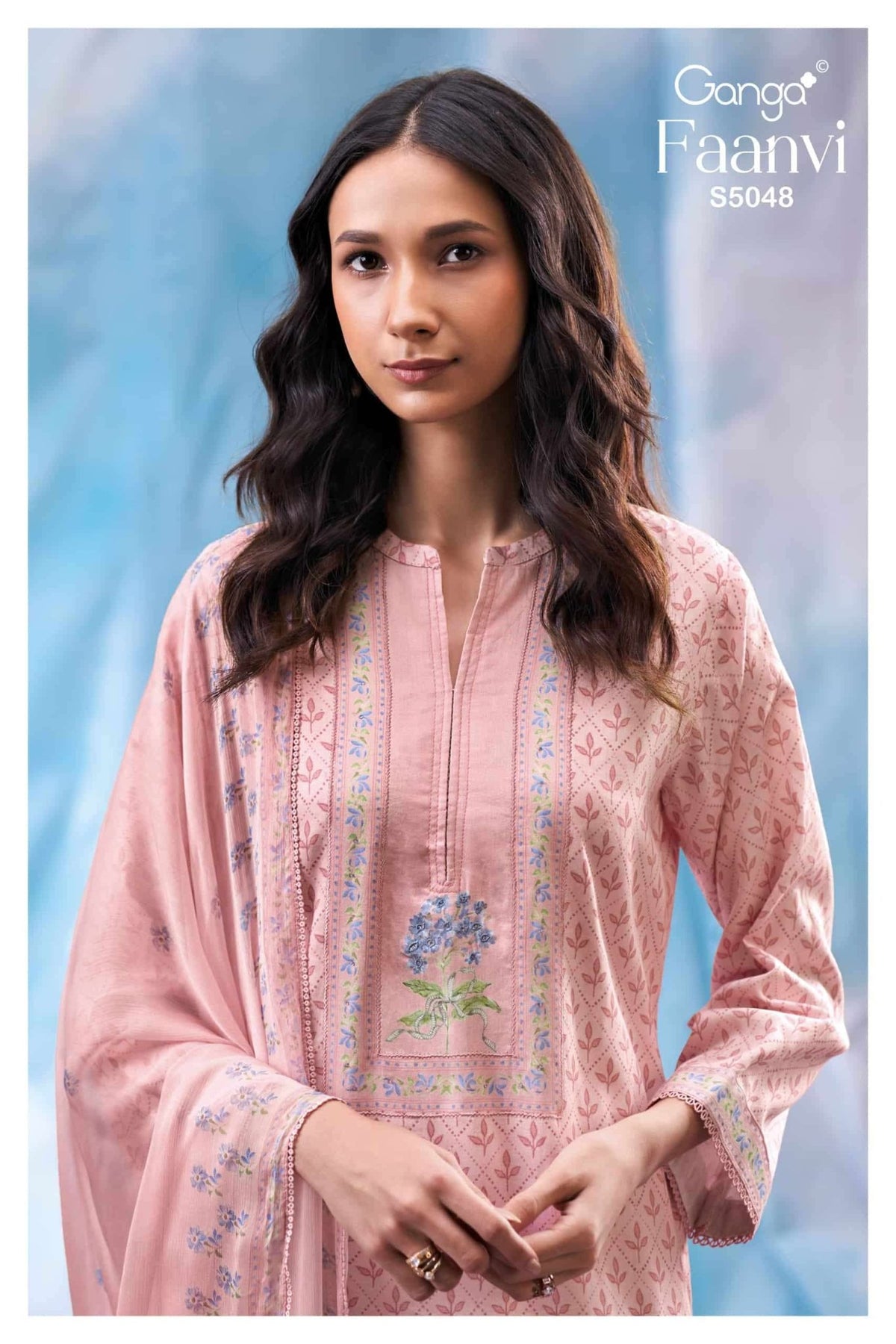Ganga Fashion Faanvi 5048 Premium Cotton Satin Designer Dress Material - Amrah Wholesale