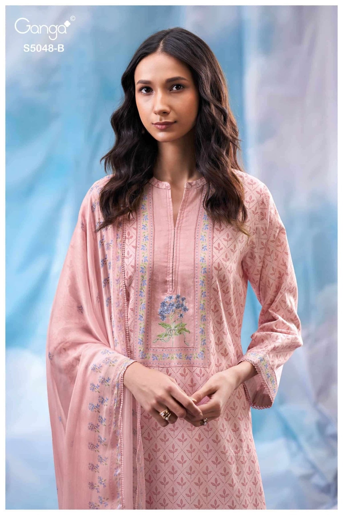 Ganga Fashion Faanvi 5048 Premium Cotton Satin Designer Dress Material - Amrah Wholesale