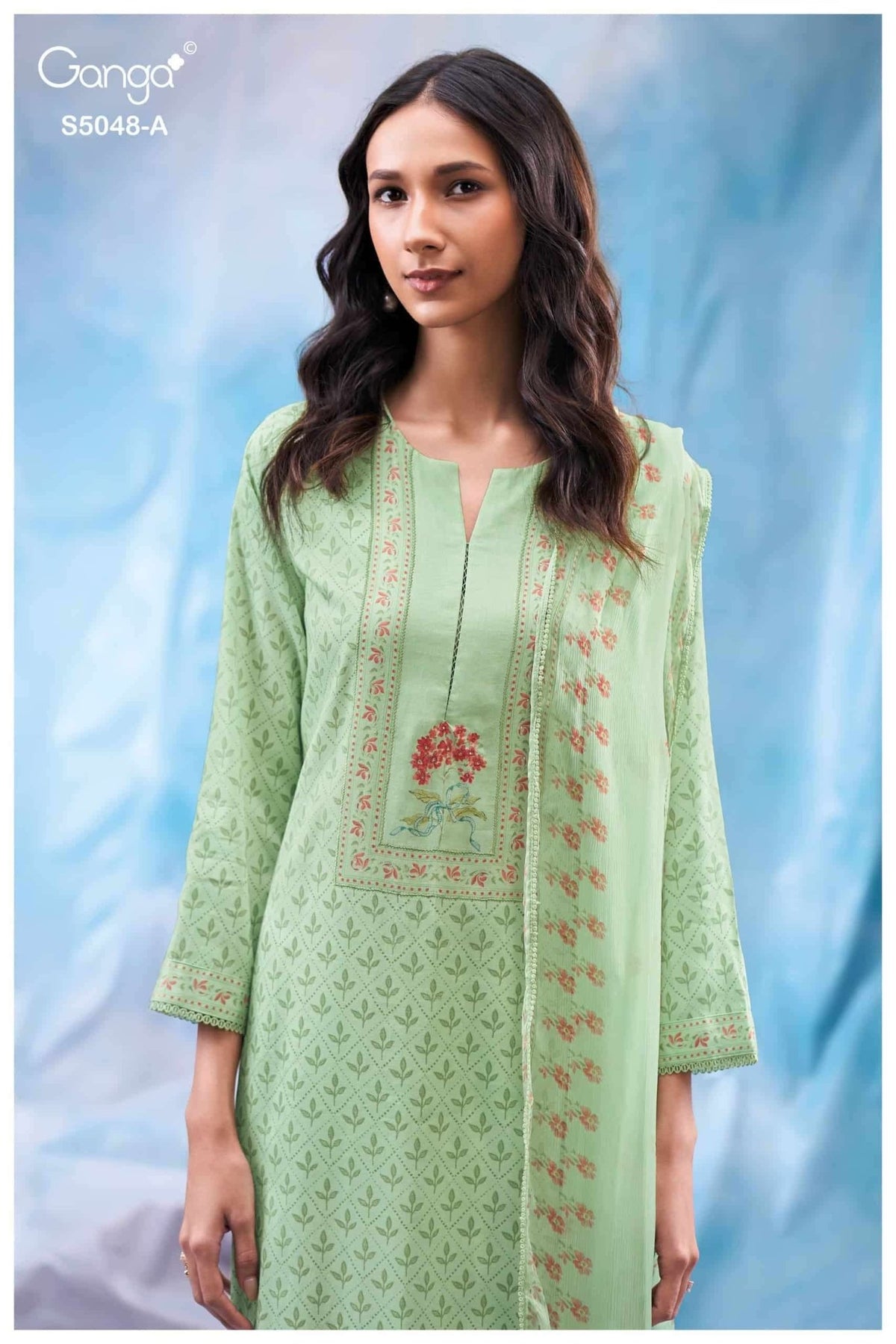 Ganga Fashion Faanvi 5048 Premium Cotton Satin Designer Dress Material - Amrah Wholesale