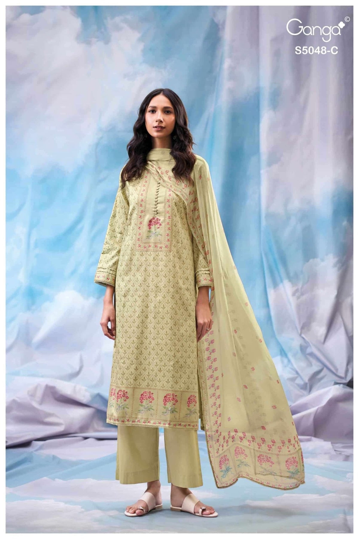 Ganga Fashion Faanvi 5048 Premium Cotton Satin Designer Dress Material - Amrah Wholesale