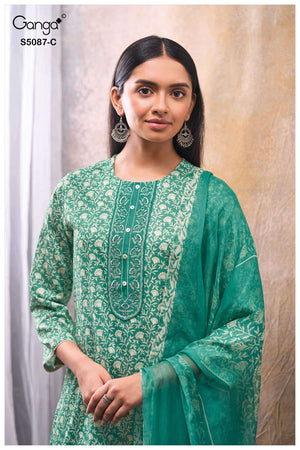 Ganga Fashion Faelyn 5087 Premium Cotton Satin Dress Material