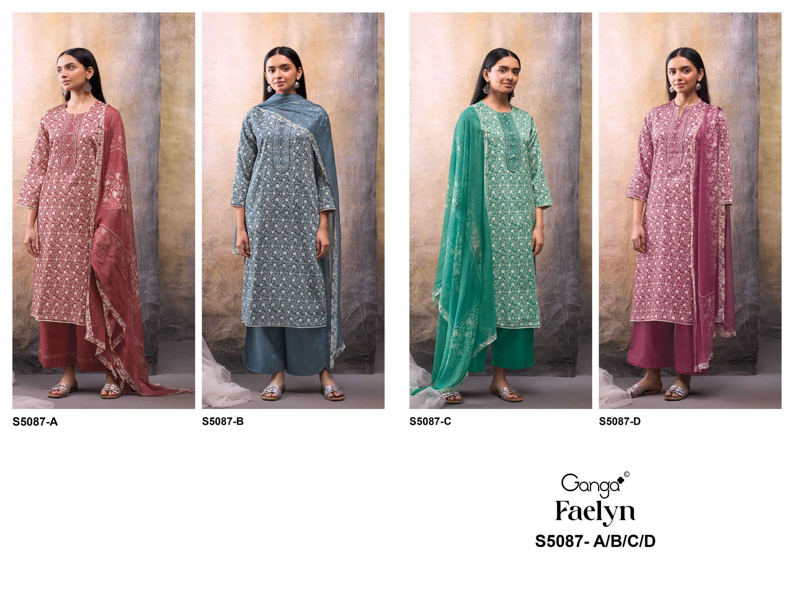 Ganga Fashion Faelyn 5087 Premium Cotton Satin Dress Material
