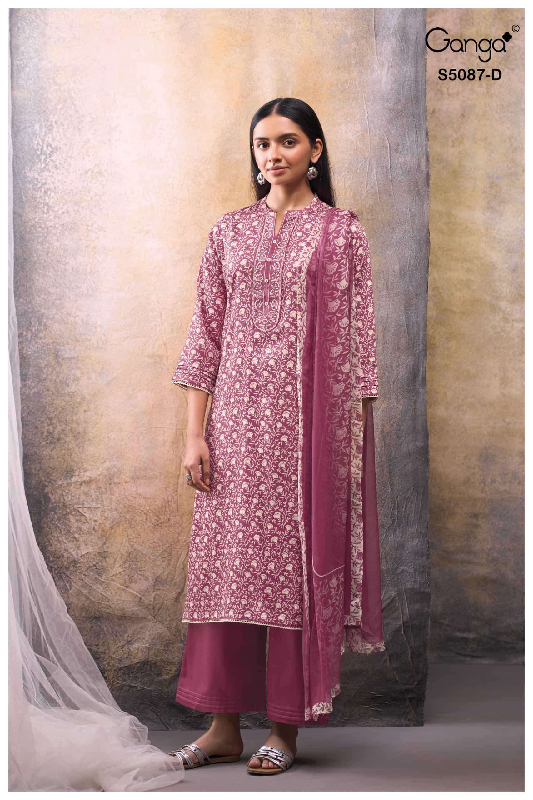 Ganga Fashion Faelyn 5087 Premium Cotton Satin Dress Material