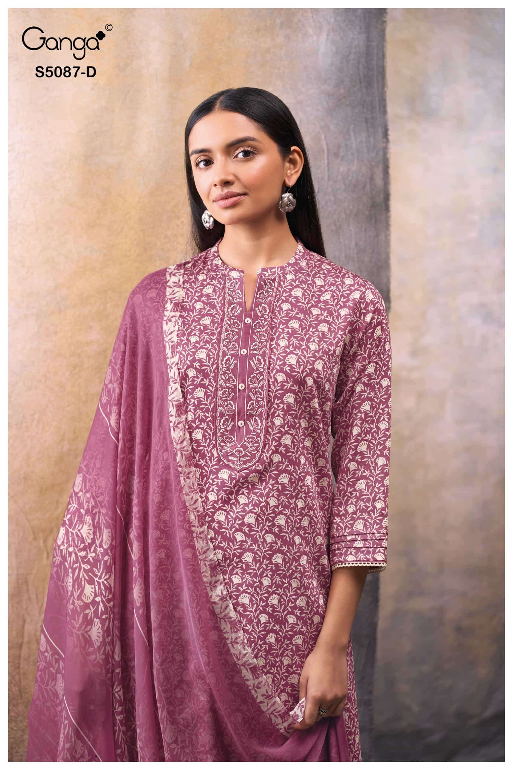 Ganga Fashion Faelyn 5087 Premium Cotton Satin Dress Material