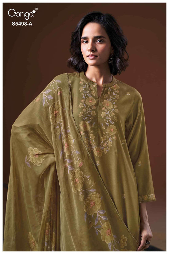 Ganga Fashion Faeza 5498 Pure Wool Pashmina Winter Dress Material