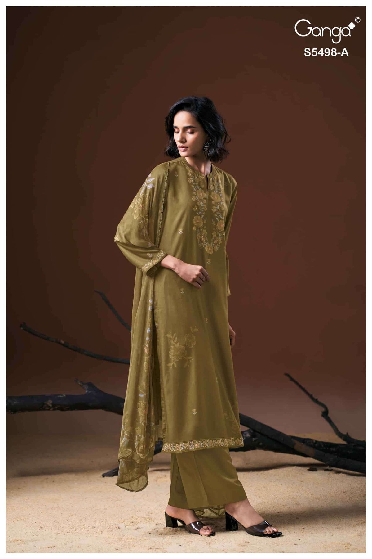 Ganga Fashion Faeza 5498 Pure Wool Pashmina Winter Dress Material