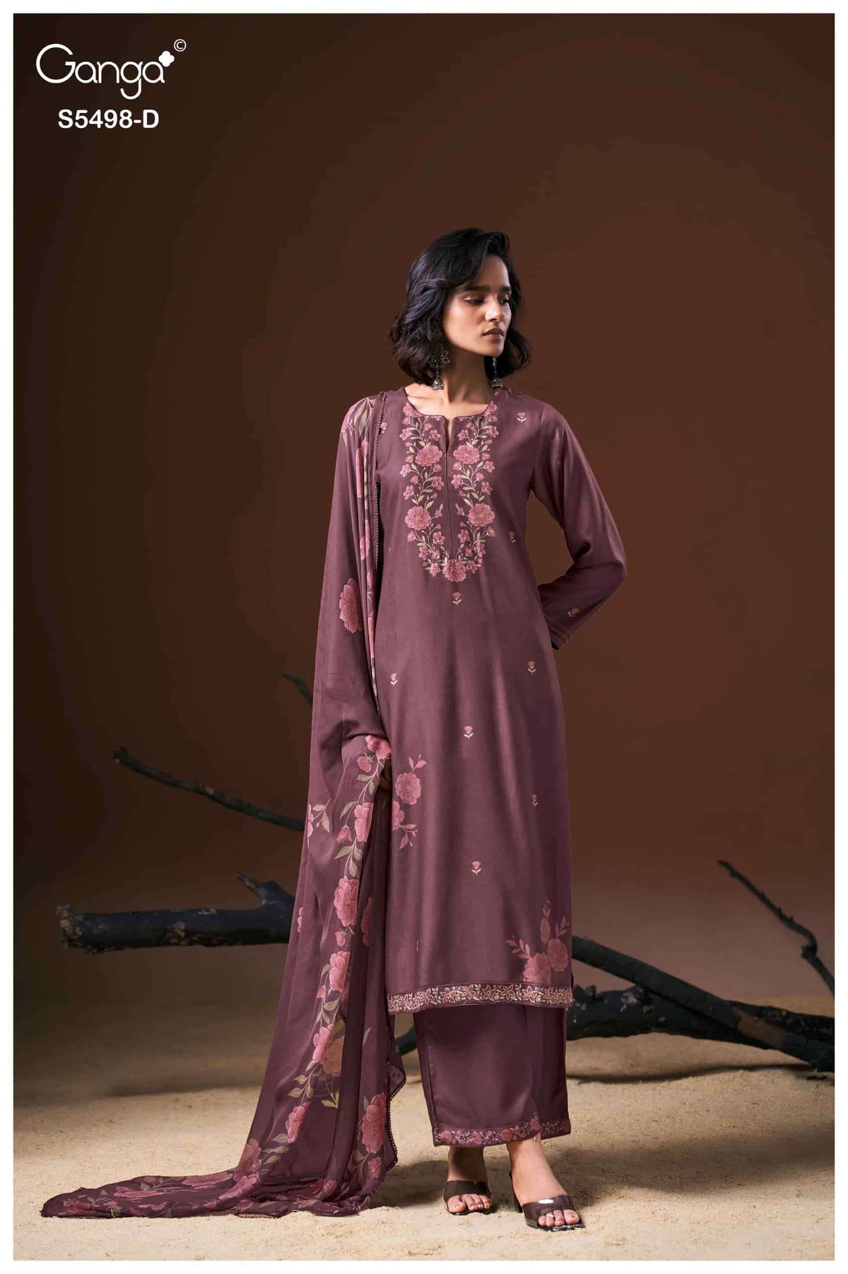 Ganga Fashion Faeza 5498 Pure Wool Pashmina Winter Dress Material