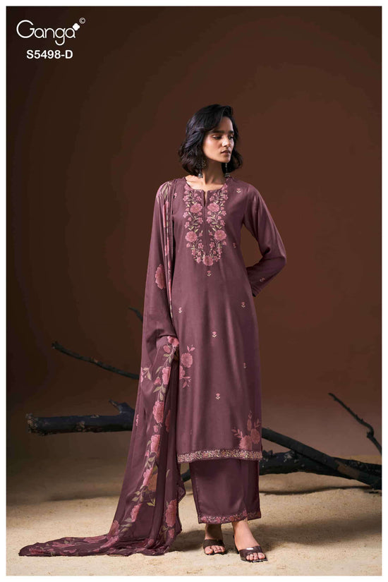 Ganga Fashion Faeza 5498 Pure Wool Pashmina Winter Dress Material