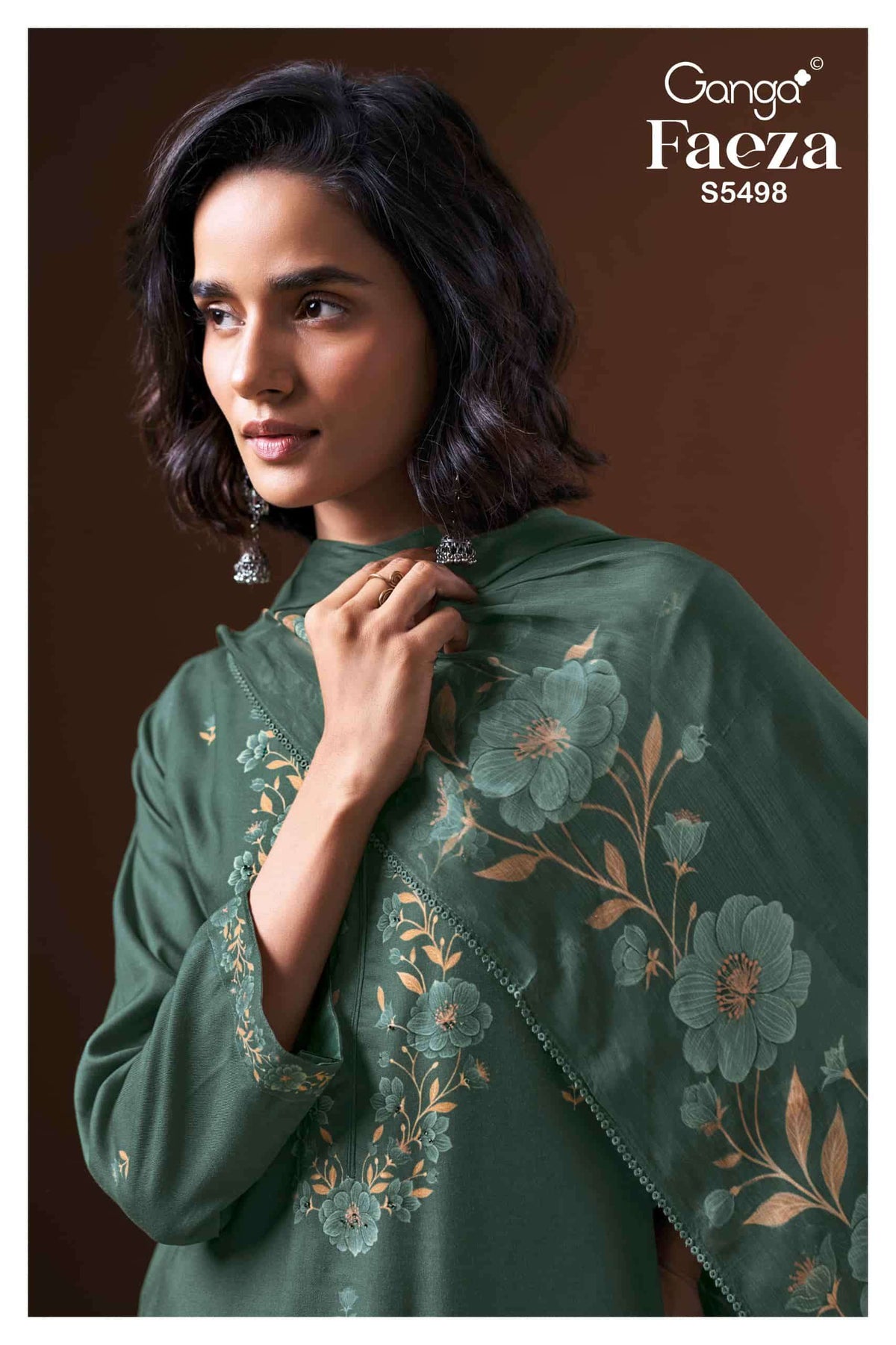 Ganga Fashion Faeza 5498 Pure Wool Pashmina Winter Dress Material