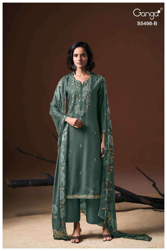 Ganga Fashion Faeza 5498 Pure Wool Pashmina Winter Dress Material