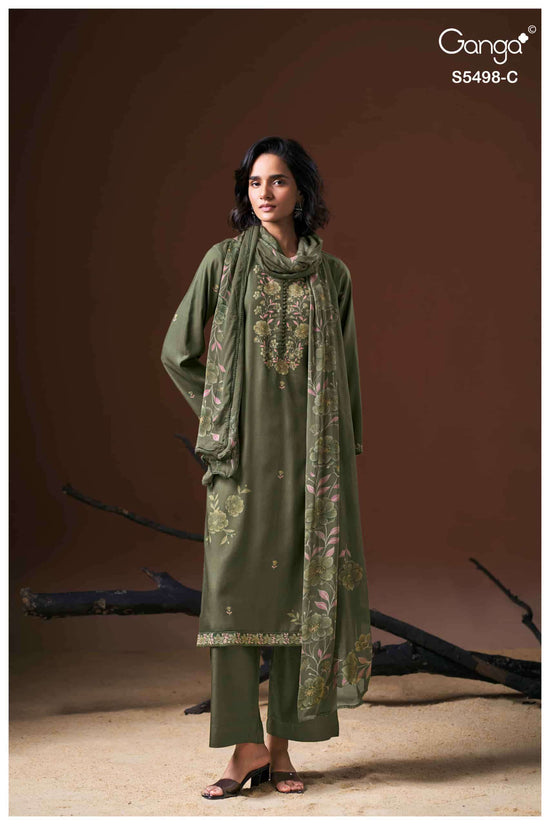 Ganga Fashion Faeza 5498 Pure Wool Pashmina Winter Dress Material