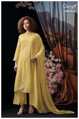 Ganga Fashion Fashmi 4675 Bemberg Mul Dress Material - Amrah Wholesale