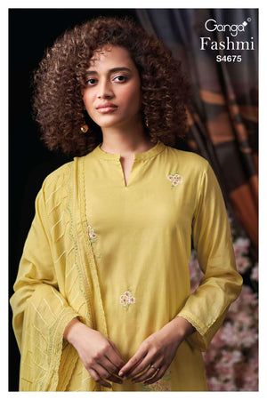 Ganga Fashion Fashmi 4675 Bemberg Mul Dress Material - Amrah Wholesale