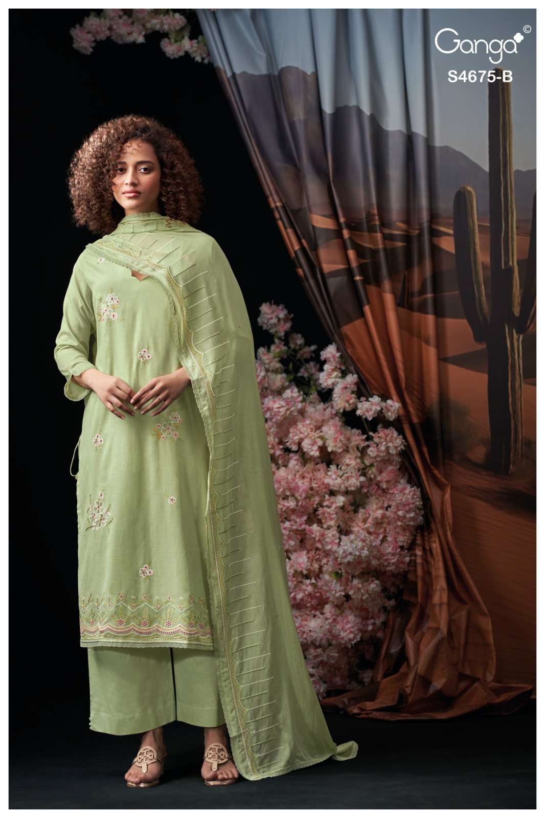 Ganga Fashion Fashmi 4675 Bemberg Mul Dress Material - Amrah Wholesale