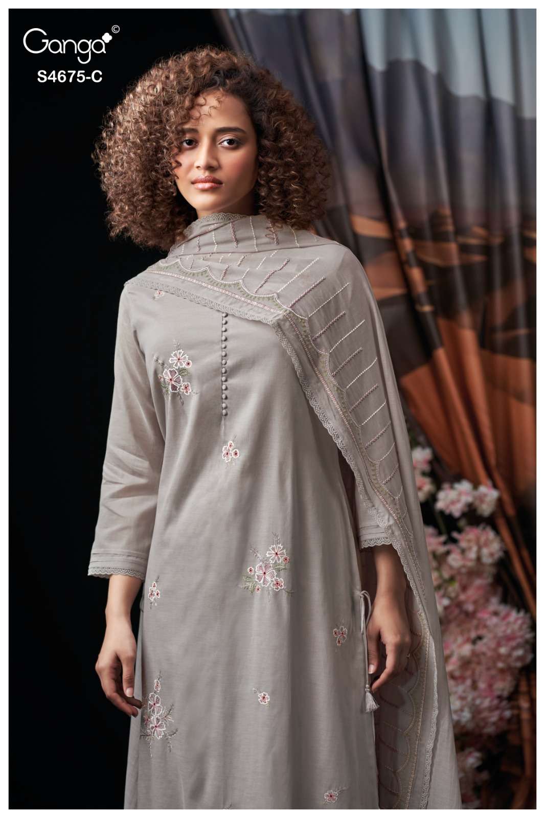Ganga Fashion Fashmi 4675 Bemberg Mul Dress Material - Amrah Wholesale