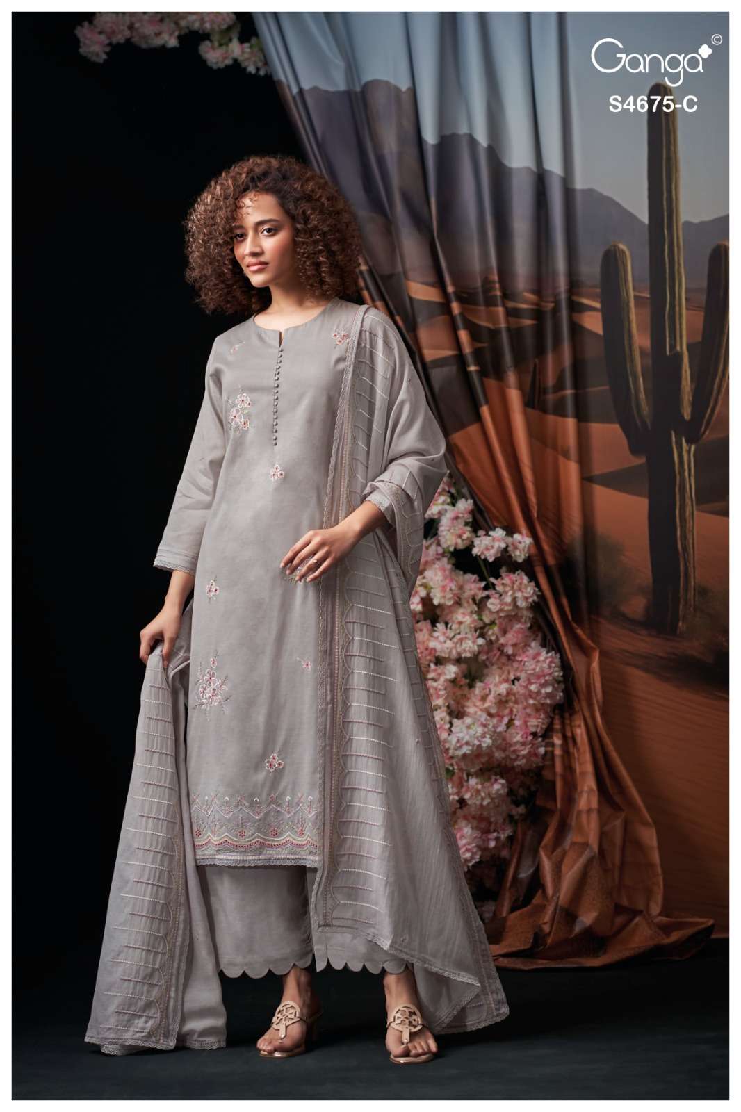Ganga Fashion Fashmi 4675 Bemberg Mul Dress Material - Amrah Wholesale