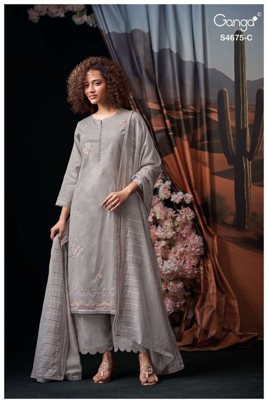 Ganga Fashion Fashmi 4675 Bemberg Mul Dress Material - Amrah Wholesale